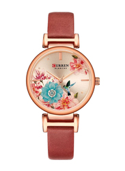 Curren Analog Watch for Women with Alloy Band, J3952L-R-KM, Brown-Beige