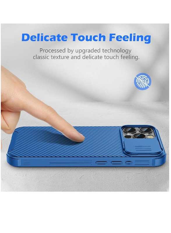 Olliwon Apple iPhone 15 Pro 6.1-inch 2023 Cameshield Pro Slim Fit Shockproof Anti-Scratch Slide Camera Protection Case Cover, Blue