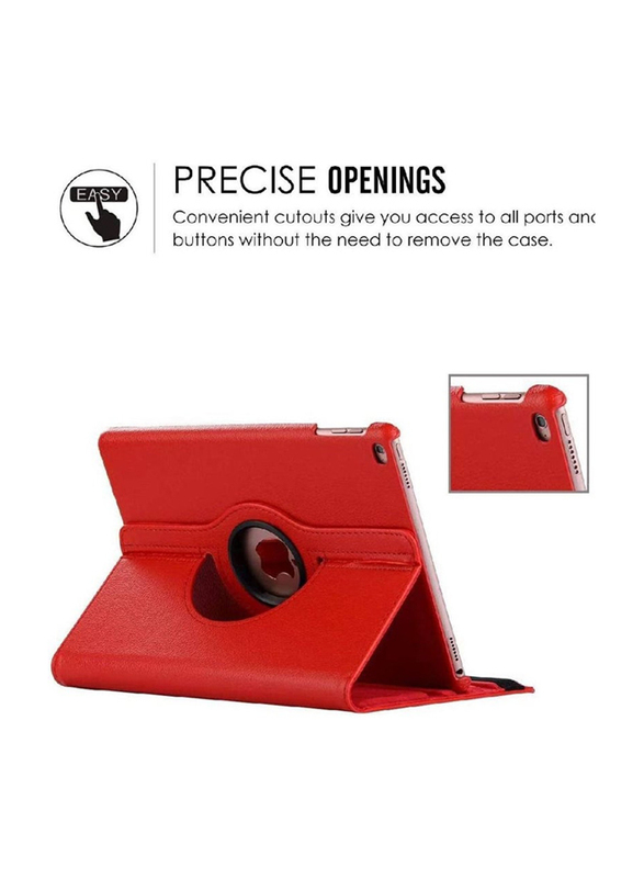 Apple iPad 9.7-inch Leather 360 Degree Rotating Stand Folio Mobile Phone Case Cover, Red