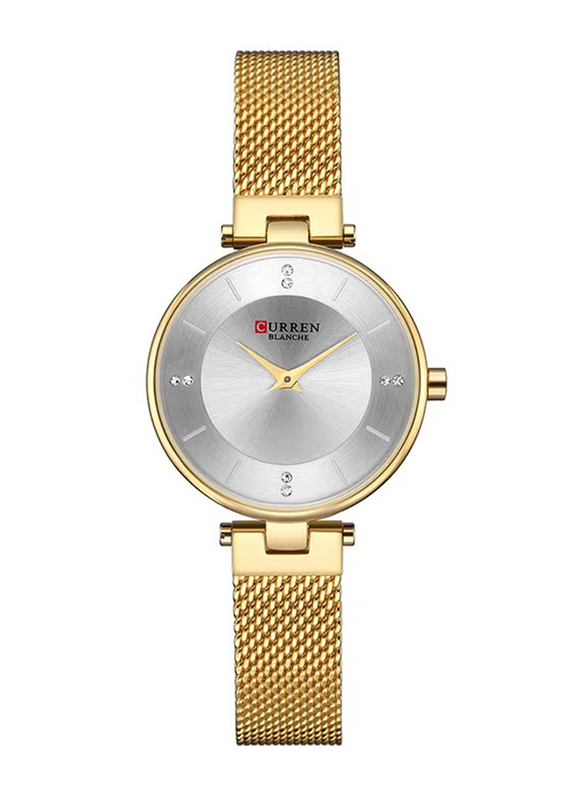 

Curren Analog Wrist Watch for Women with Stainless Steel Band, Water Resistant, C9031L-2, Gold-Silver