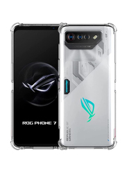 Zoomee Asus ROG Phone 7/ROG Phone 7 Ultimate Slim Flexible Protective Soft Silicone Mobile Phone Case Cover with Screen Protector, 2 Piece, Clear