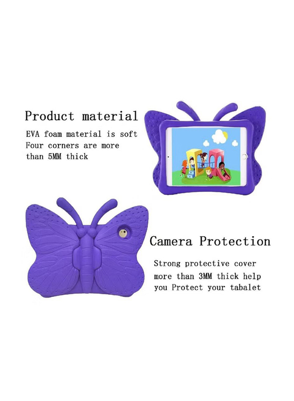 Apple iPad Air 9.7 Inch Kids EVA Butterfly Stand Light Weight Tablet Case Cover, Purple