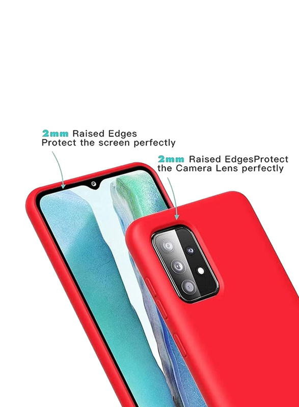 Samsung Galaxy A72 4G Soft Silicone Protective Mobile Phone Case Cover, Red