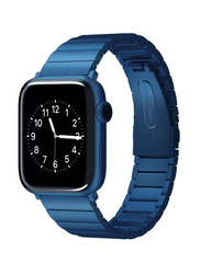 Gennext Replacement Stainless Steel Metal Strap for Apple Watch Series 8/7/6/5/4/3/2/1 SE 45mm 44mm 42mm Ultra 49mm, Blue