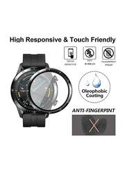 3-Piece 5D Full Curved Tempered Glass Screen Protector for Huawei Watch GT3 46mm, Clear/Black