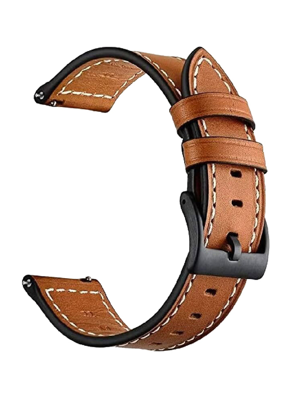 Genuine Leather Replacement Band for Huawei Watch GT2 Pro/GT2e/GT2 46mm/GT Active/ Huawei Watch GT, Brown