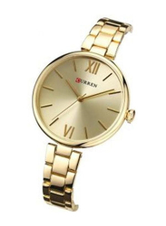 Curren Analog Watch for Women with Alloy Band, CU-9017, Gold