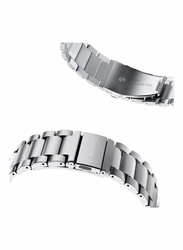 Stainless Steel Smartwatch Strap Band for Samsung Galaxy 46mm, Huawei GT2, Gear S3 Frontier, Classic, Honor Magic 2 & Fossil 22mm Watch, Silver