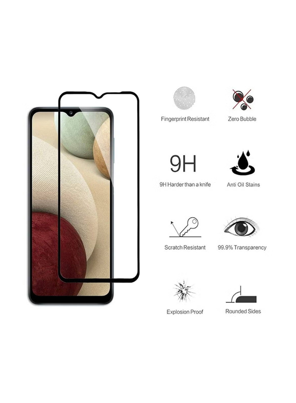 Huawei y7a 2 Piece Protective Full Glue Glass Screen Protector, Clear/Black