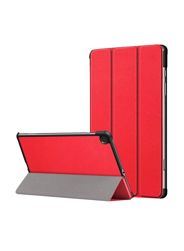 Samsung Galaxy Tab S6 Lite SM-P610 P615 P617 Protective Smart Slim Stand Hard Tablet Phone Back Case Cover And Screen Protector With Pen Slot, Red