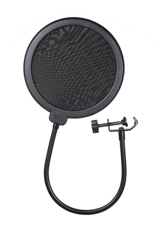 Condenser Microphone Lit Pro Audio Studio Recording & Brocasting Adjustable Mic Suspension Scissor Arm Pop Filter, BM800, Black