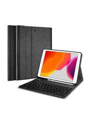 English Keyboard Case Cover for Apple iPad 10.2 Inch, Black