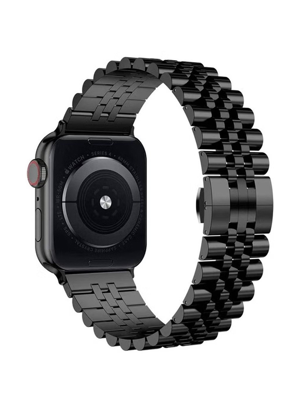 Replacement Stainless Steel Magnetic Metal Strap for Apple Series 8/7/6/5/4/SE 45mm/44mm/42mm l Ultra Watch 49mm, Black