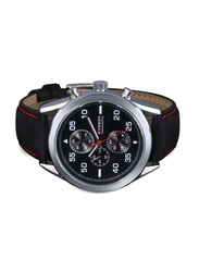 Curren Analog Watch for Men with Leather Band, 8156, Black