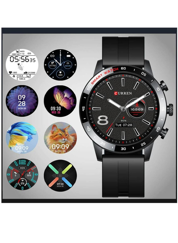 Curren 1.3-inch Smartwatch With Big Screen Retina HD Long Standby IP68 Waterproof, Black