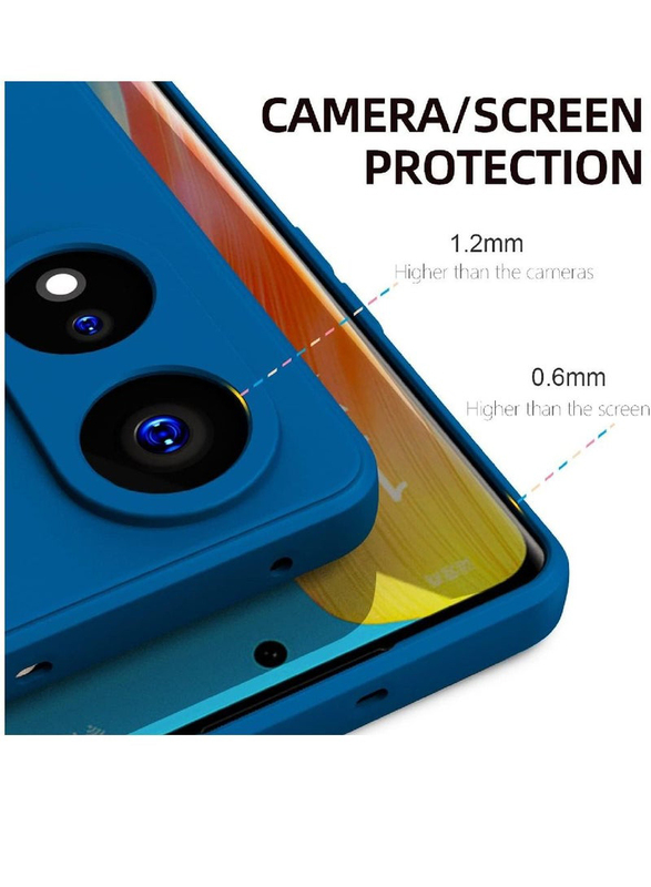 Case Me Oppo A98 5G Protective Shockproof Camera Protection Gel Rubber Silicone Mobile Phone Case Cover, Blue