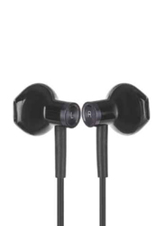 Wired Type-C Dual Unit Half In-Ear Earphones with Mic, Black
