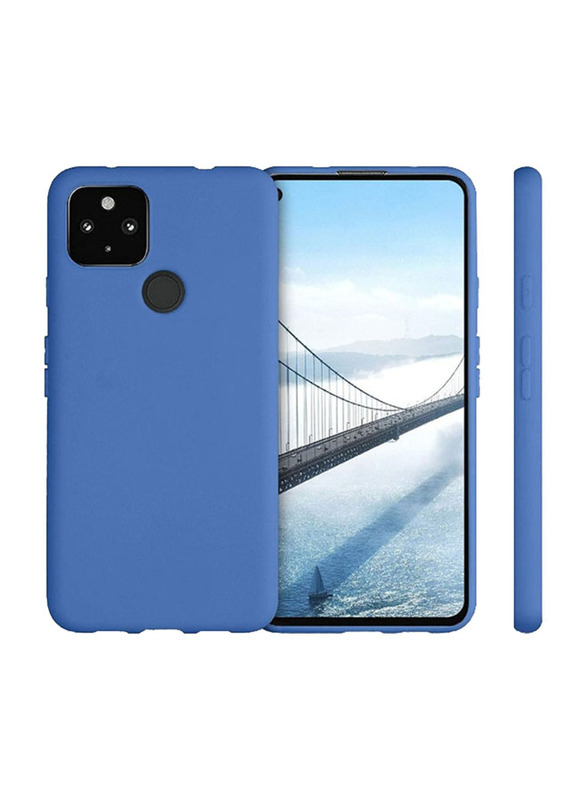 Zoomee Google Pixel 4a 5g Protective Shockproof Soft Liquid Silicone Gel Rubber Bumper Mobile Phone Case Cover, Blue