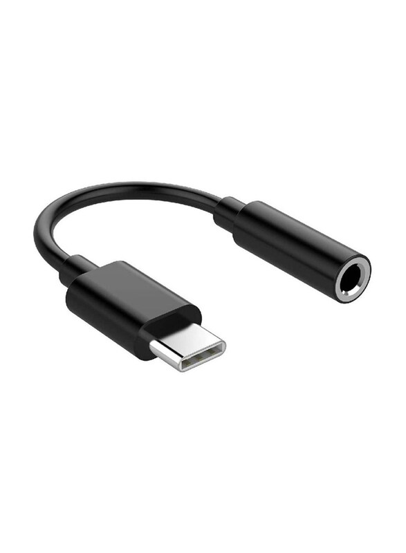 

Generic USB Type-C to 3.5mm Female Headphone Jack Adapter Type C Aux Audio Dongle Converter, Black