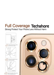 Techshare Apple iPhone 12 Pro Camera Lens Protector, 3 Pieces, Gold