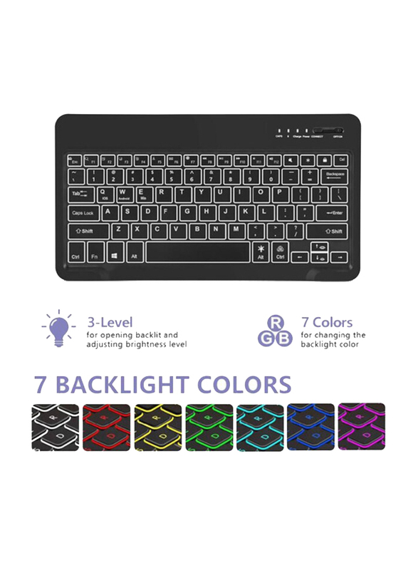 Bluetooth English Keyboard with Case Cover for Samsung Galaxy Tab S8 Plus/S7 FE/S7 Plus 12.4-inch, Black