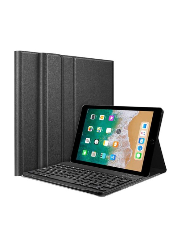 Ntech Bluetooth Wireless Detachable English Keyboard with Case for iPad 2018 (6th Gen)/iPad 2017 (5th Gen)/iPad Pro 9.7", Black