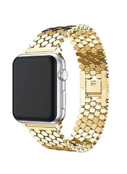 Stainless Steel Watch Band for Apple 42mm 44mm 45mm, iWatch Series 7/6/5/4/3/2/1/SE, Gold
