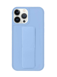 Apple iPhone 14 Pro Max Premium Quality Hand Grip Mobile Phone Case Cover with Foldable Magnetic Kickstand Wrist Strap Finger Grip, Light Blue