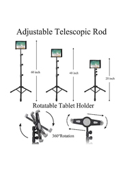 Gooseneck Flexible 360 Degree Tripod Stand for Smart Phones & Apple iPad Tablets, Black