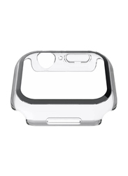 Soft Silicone Bumper Case with Built-In Tempered Glass Screen Protector for Apple Watch Series 7 41mm, Clear