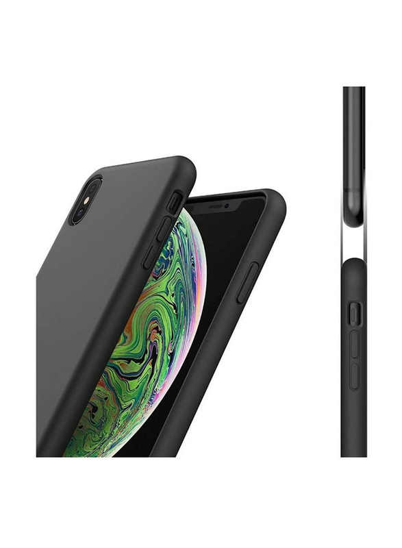 Apple iPhone X/Xs Microfiber Lining Silicone Protective Mobile Phone Case Cover, Black