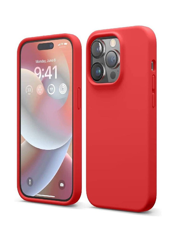 Apple iPhone 14 Pro Max Silicone Shockproof Slim Thin Protective Mobile Phone Case Cover, Red