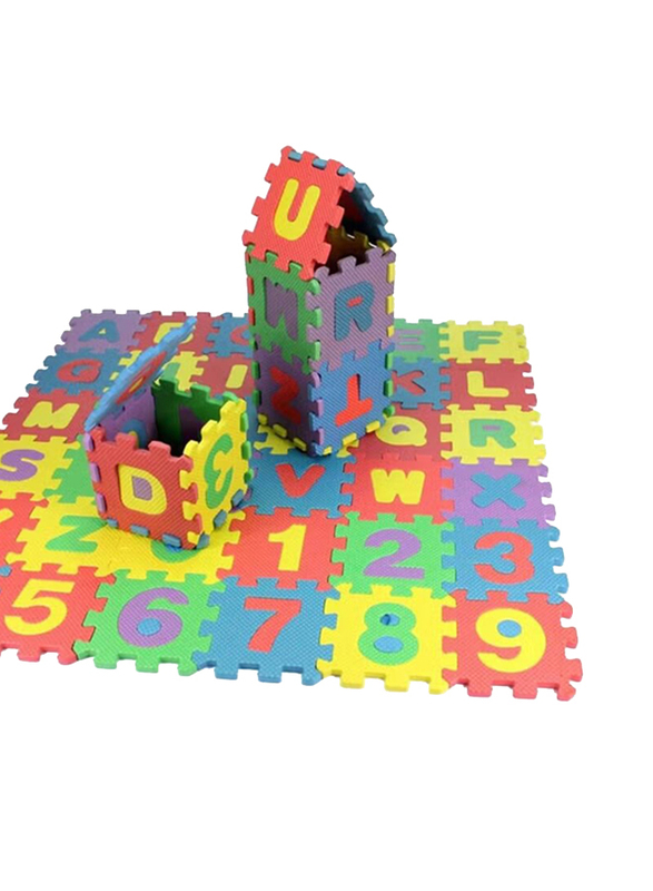 36-Piece Alphabet and Number Puzzles Mat Set, Multicolour