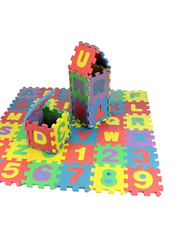 36-Piece Alphabet and Number Puzzles Mat Set, Multicolour