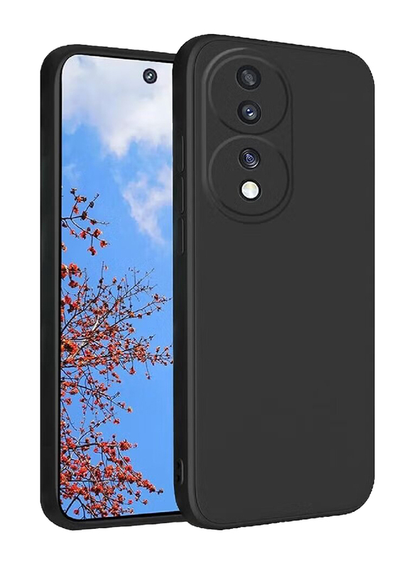 ZooMee Honor 70 Protective Shockproof Anti-Fingerprint Silicone Soft Thin Mobile Phone Case Cover, Black