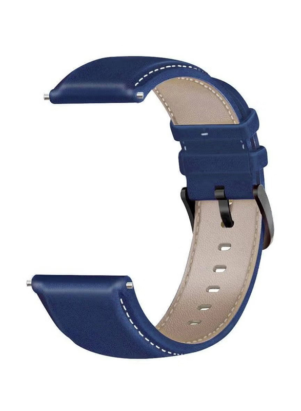 Replacement Genuine Leather Strap for Huawei Watch GT3, Blue