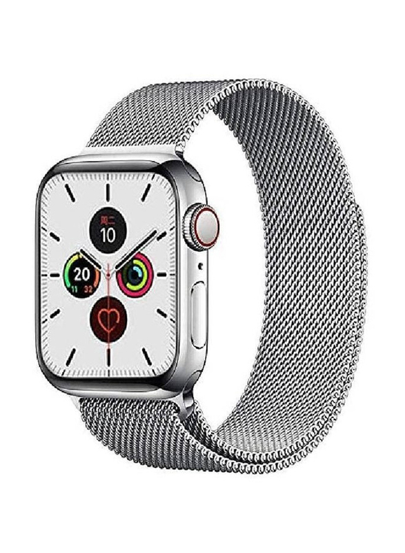 Replacement Milanese Loop Strap for Apple iWatch Series Band 42/44/45mm, Silver