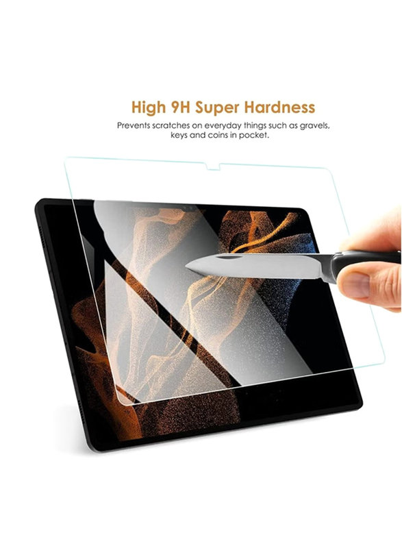 HYX Samsung Galaxy Tab S9 Ultra 14.6 Inch 2023 9H Scratch Resistant Bubble Free Tempered Glass Screen Protector, Clear