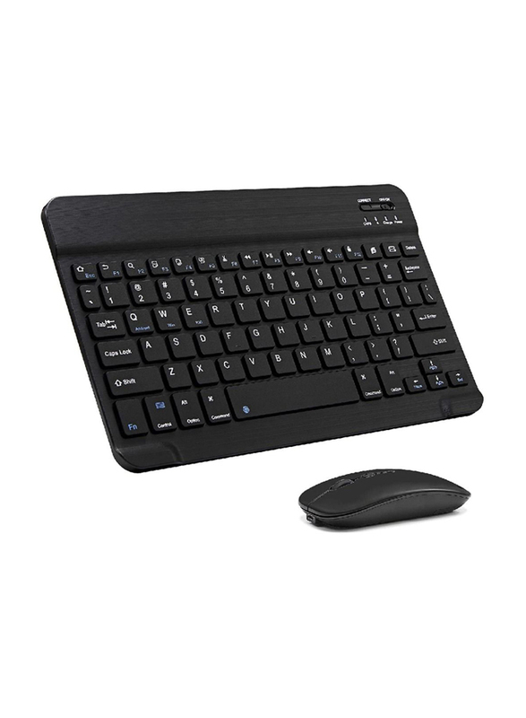 Gennext Ultra-Slim Rechargeable Portable Bluetooth English Keyboard and Mouse Combo, Black