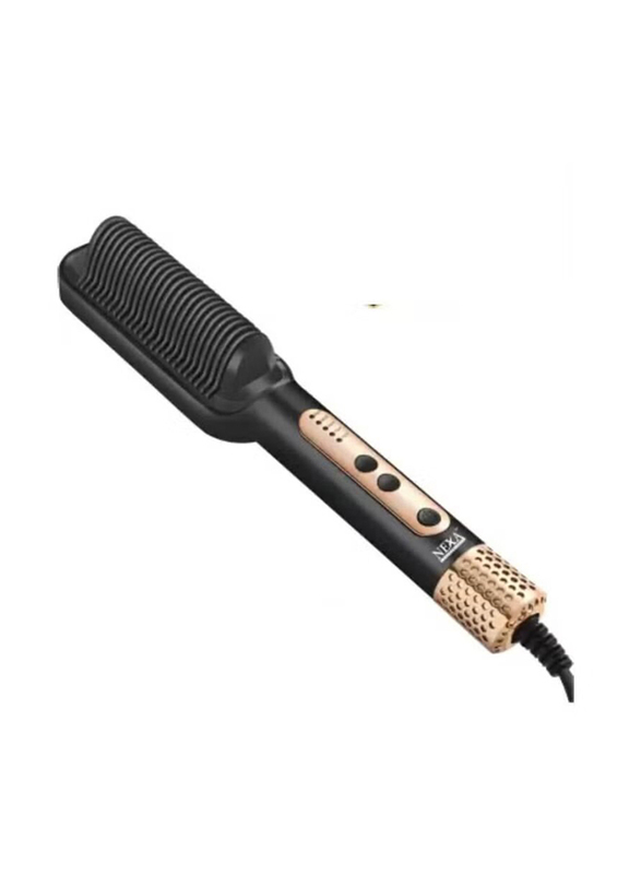 Sokany Professional Hair Straightening Comb Brush Glam Look for Women, SK-1008, Black/Gold