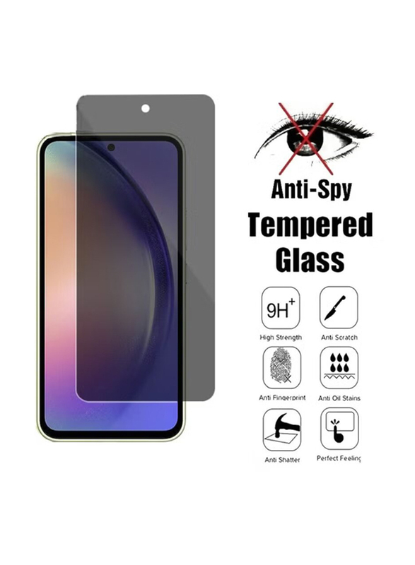 HYX Samsung Galaxy M54 Full Glue HD Clarity Bubble Free Privacy Tempered Glass Screen Protector, Black