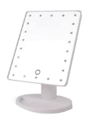 Touch Screen Vanity Mirror with LED Brightness Light, White