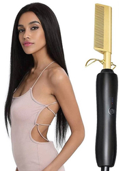 Xiuwoo Hair Straightener Comb, Gold/Black