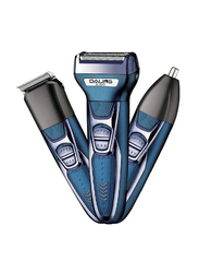 Daling Multi-Function 3-in-1 Rechargeable Grooming Kit, Blue