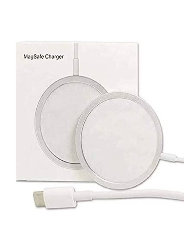Fast Magnetic Wireless Magsafe Charger Pad Compatible with Apple iPhone 12/12 mini/12 Pro/12 Pro Max, 15W, White