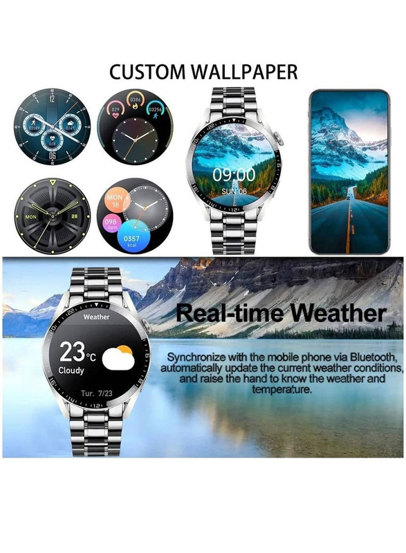 Kkmoon Germany Stainless Steel IP67 Waterproof Fitness Smartwatch, Silver