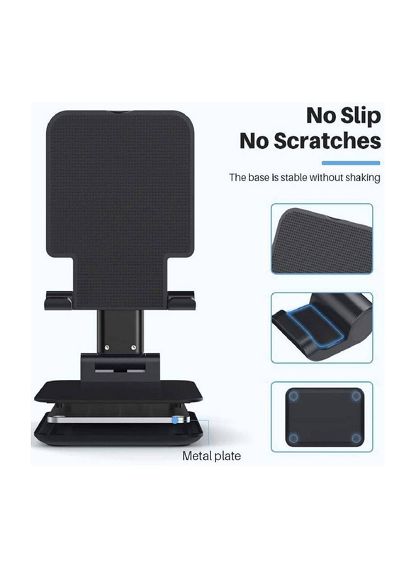 Extendable Cradle Dock Compact Phone, Desktop & Tablet Stand Holder, Black