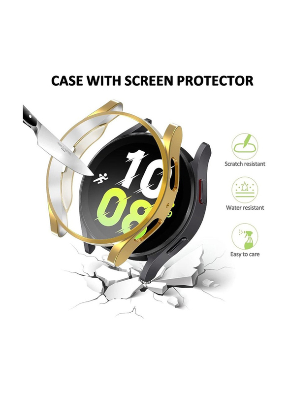 Zoomee Protective Ultra Thin Soft TPU Shockproof Case Cover for Samsung Galaxy Watch 4 40mm, Gold