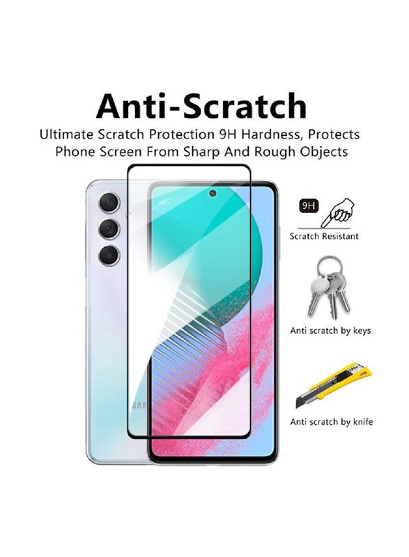 Samsung Galaxy M54 9H Hardness Full Glue HD Clarity Bubble Free Tempered Glass Screen Protector, Clear