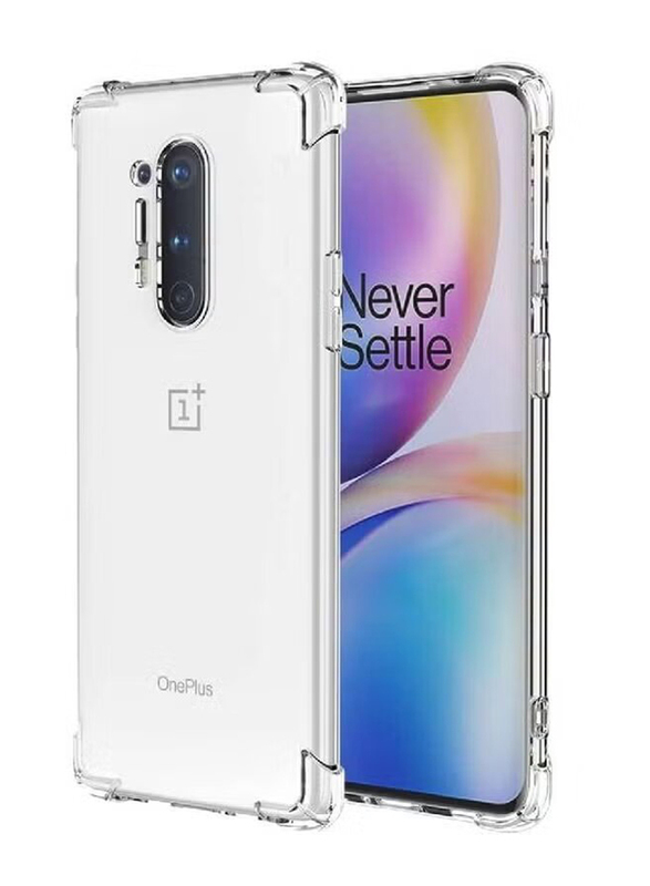 OnePlus 8 Pro Soft Silicone Shockproof Anti-Scratch Protective Bumper Shell Corner Mobile Phone Case Cove, Clear